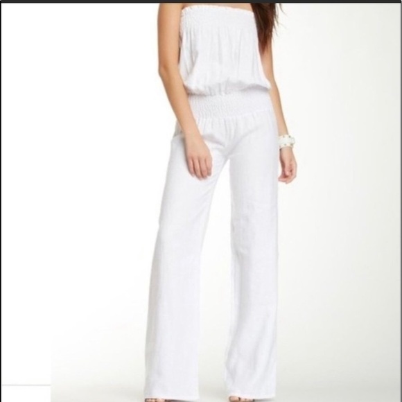 Young, Fabulous & Broke Strapless Linen Jumpsuit - Picture 2 of 16